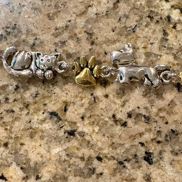 Silver and Gold Pet Charm Bracelet - Picture 3 of 5